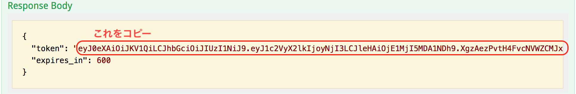 APIトークン確認